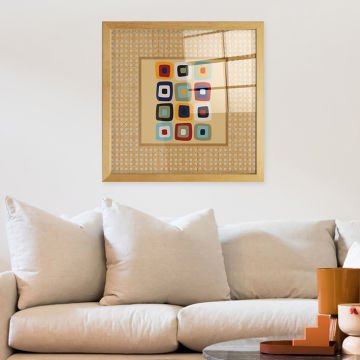 Naturel Çerçeveli Hasır Baskı Cam Tablolar