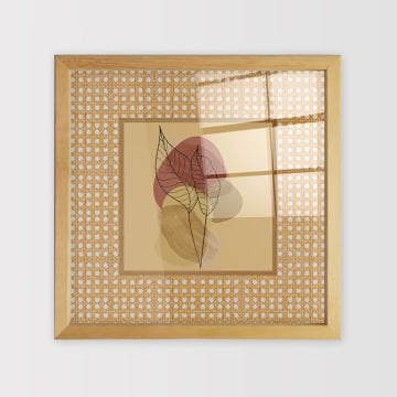 Naturel Çerçeveli Hasır Baskı Cam Tablolar