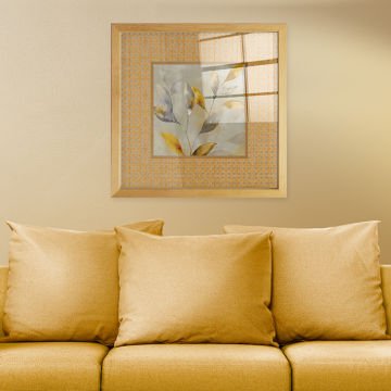 Naturel Çerçeveli Hasır Baskı Cam Tablolar