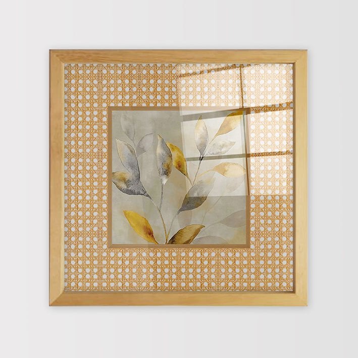 Naturel Çerçeveli Hasır Baskı Cam Tablolar