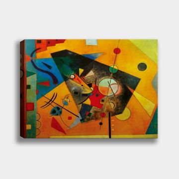 Sarı Soyut Kanvas Tablo 140cm x 200cm