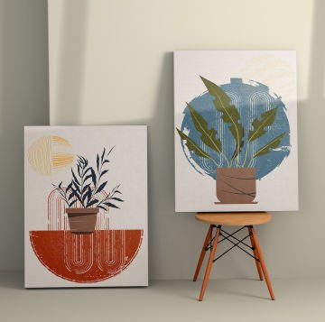 2 Parçalı Kanvas Tablo 30cm x 40cm - 2 Parça