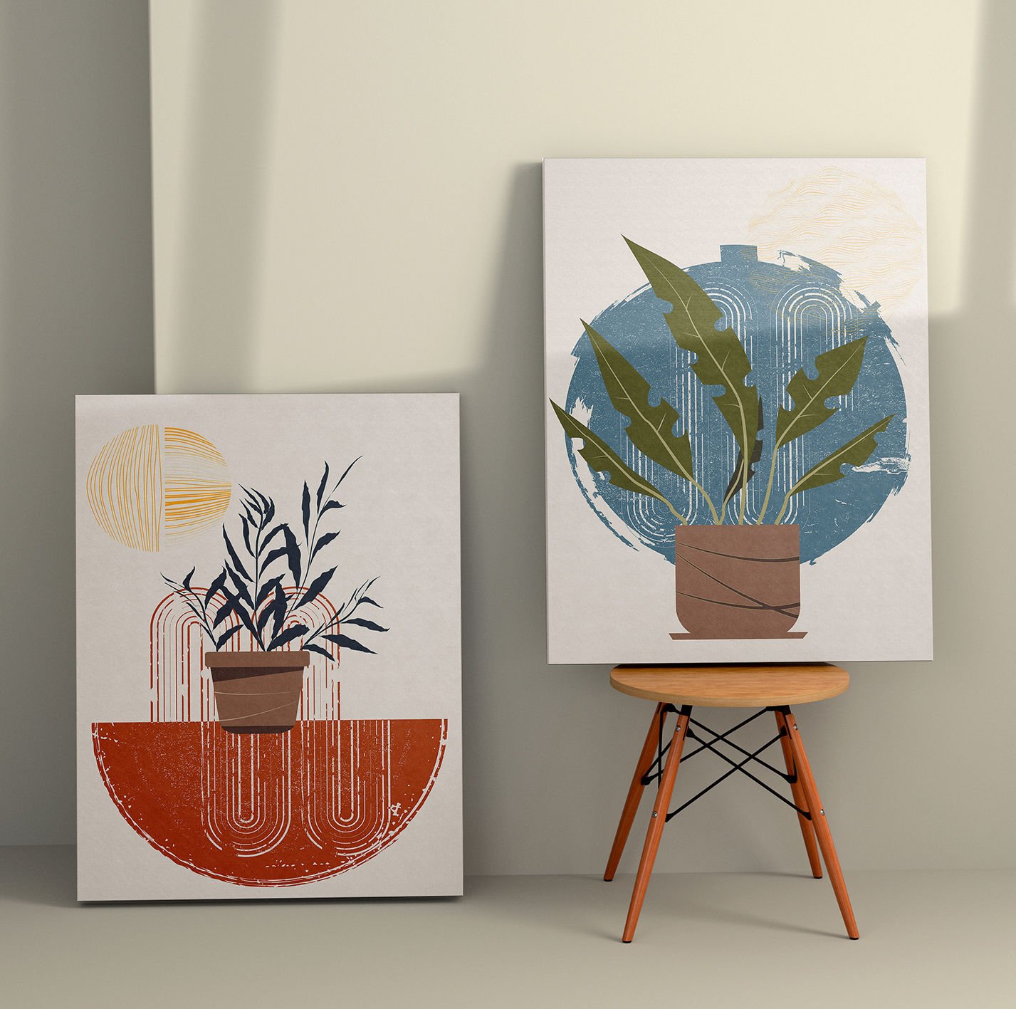 2 Parçalı Kanvas Tablo 50cm x 70cm - 2 Parça