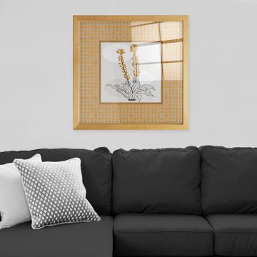 Naturel Çerçeveli Hasır Baskı Cam Tablolar