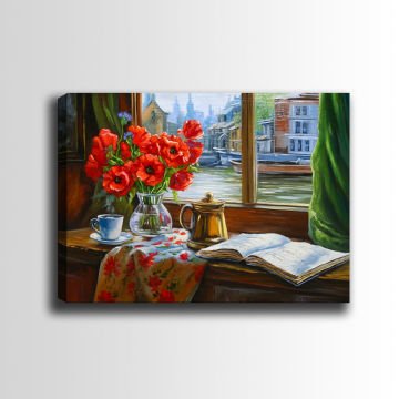 Çiçek Kanvas Tablo 100cm x 140cm