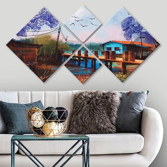 4 Parçalı Mdf Tablo