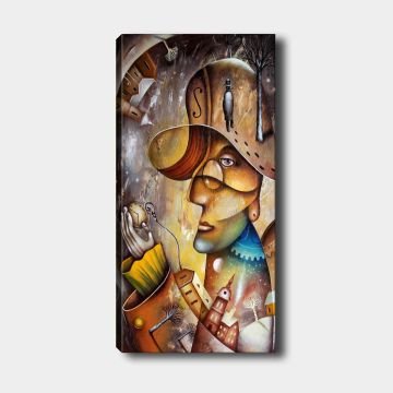 Dikey Kanvas Tablo 60cm x140cm