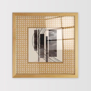 Naturel Çerçeveli Hasır Baskı Cam Tablolar