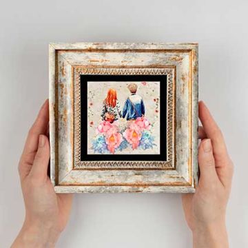 Çerçeveli Doğal Taş Tablo 20cm x 20cm