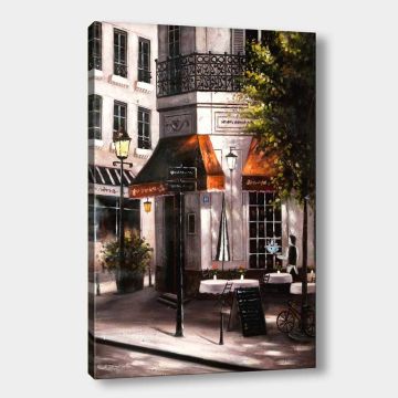 Fransa Kafe Manzara Kanvas Tablo 50cm x 70cm