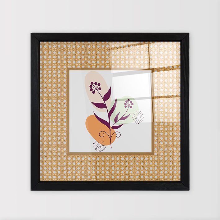 Siyah Çerçeveli Hasır Baskı Cam Tablolar