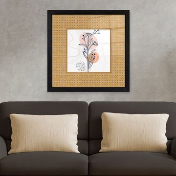 Siyah Çerçeveli Hasır Baskı Cam Tablolar