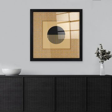 Siyah Çerçeveli Hasır Baskı Cam Tablolar