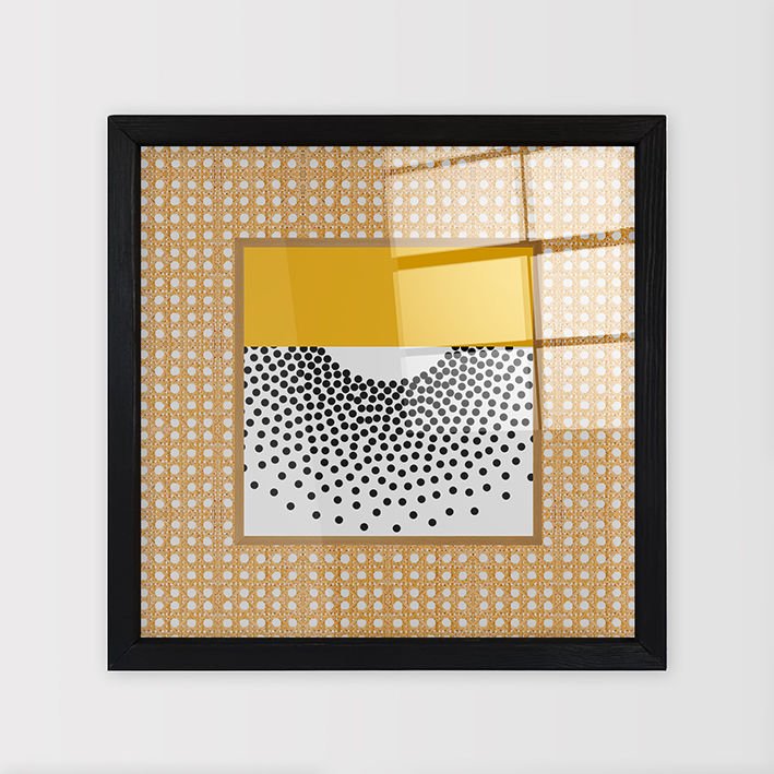 Siyah Çerçeveli Hasır Baskı Cam Tablolar