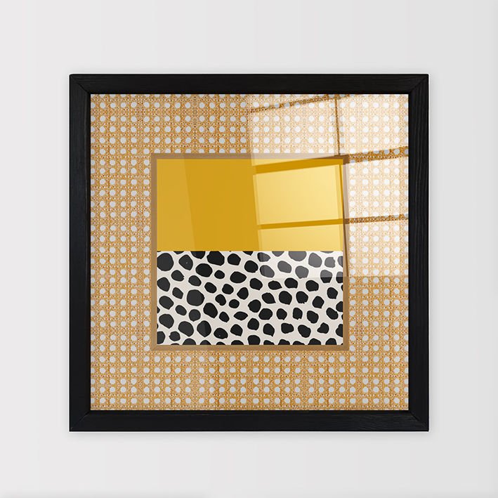 Siyah Çerçeveli Hasır Baskı Cam Tablolar