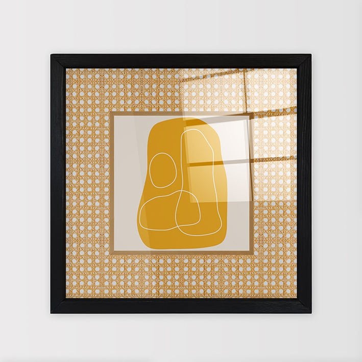 Siyah Çerçeveli Hasır Baskı Cam Tablolar