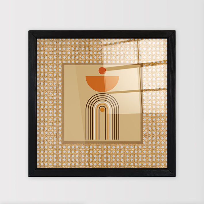 Siyah Çerçeveli Hasır Baskı Cam Tablolar