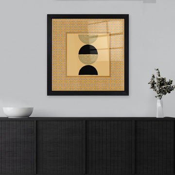 Siyah Çerçeveli Hasır Baskı Cam Tablolar