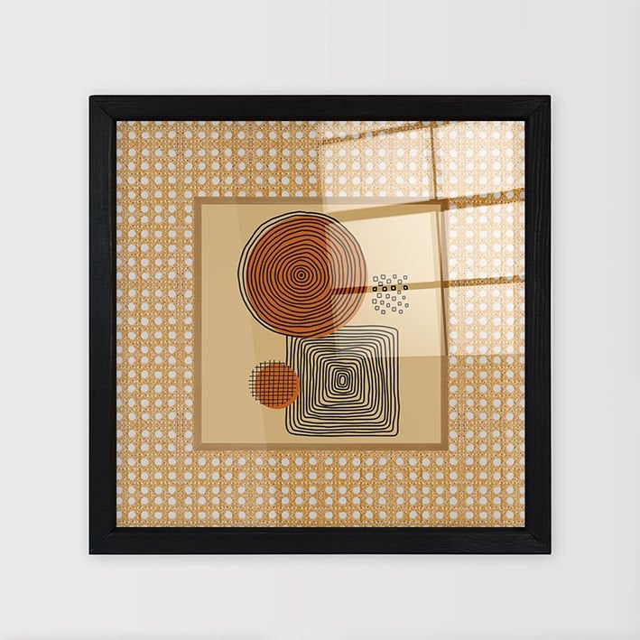 Siyah Çerçeveli Hasır Baskı Cam Tablolar