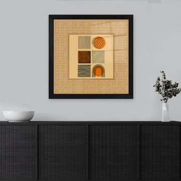 Siyah Çerçeveli Hasır Baskı Cam Tablolar