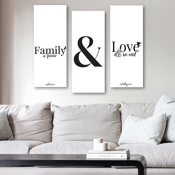 3 Parçalı Mdf Tablolar 20cm x 50cm