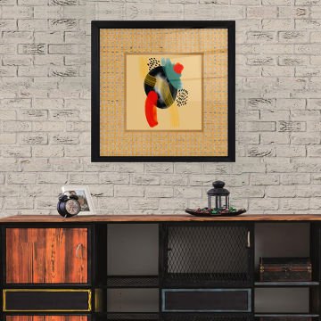 Siyah Çerçeveli Hasır Baskı Cam Tablolar