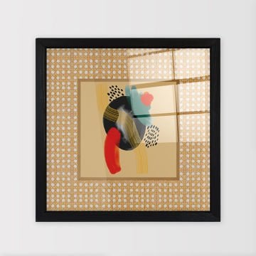 Siyah Çerçeveli Hasır Baskı Cam Tablolar