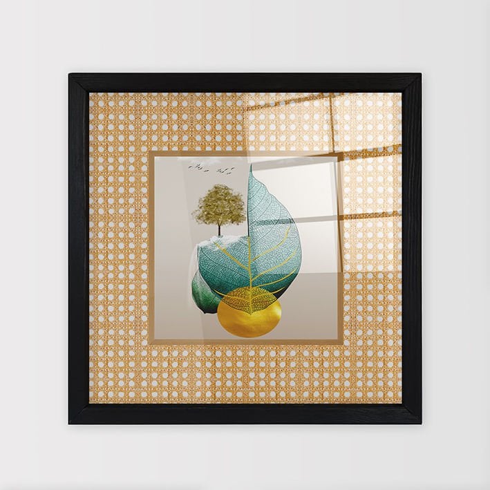 Siyah Çerçeveli Hasır Baskı Cam Tablolar