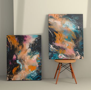 2 Parçalı Kanvas Tablo 30cm x 40cm - 2 Parça