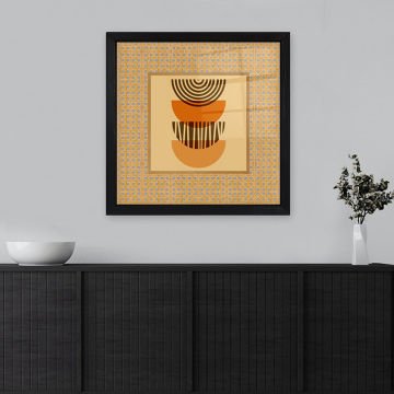 Siyah Çerçeveli Hasır Baskı Cam Tablolar