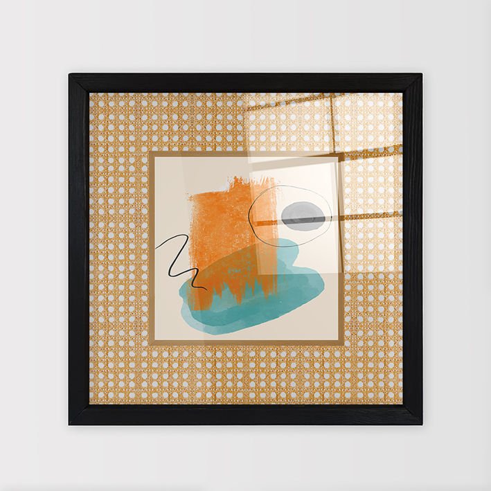 Siyah Çerçeveli Hasır Baskı Cam Tablolar