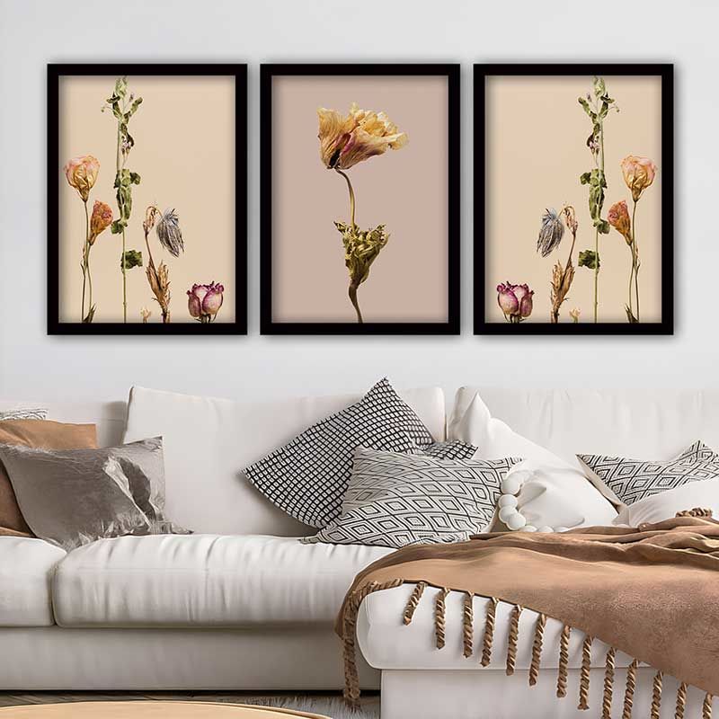 3 Parçalı Çerçeveli Tablo 55cm x 75cm