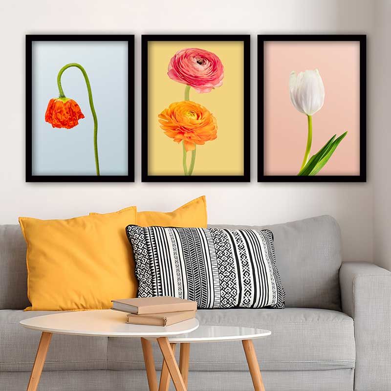 3 Parçalı Çerçeveli Tablo 55cm x 75cm