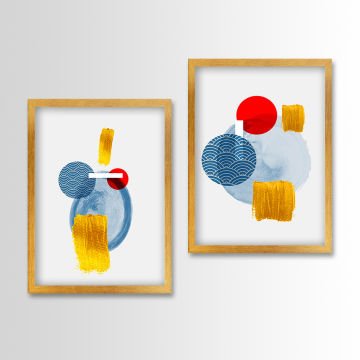 2 Parçalı Altın Çerçeveli Tablo