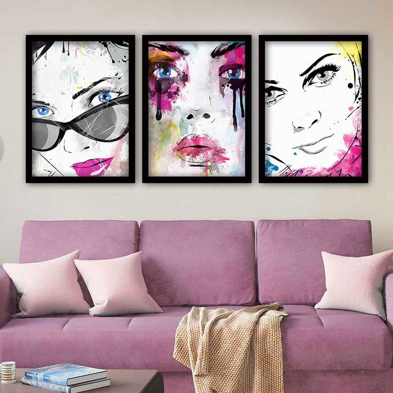 3 Parçalı Çerçeveli Tablo 35cm x 45cm