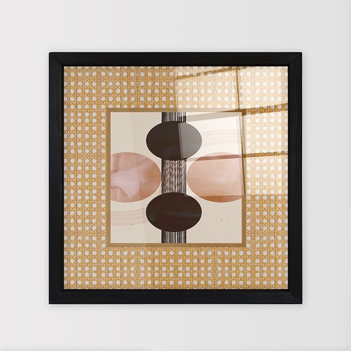 Siyah Çerçeveli Hasır Baskı Cam Tablolar