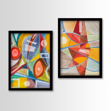 2 Parçalı Siyah Çerçeveli Tablo