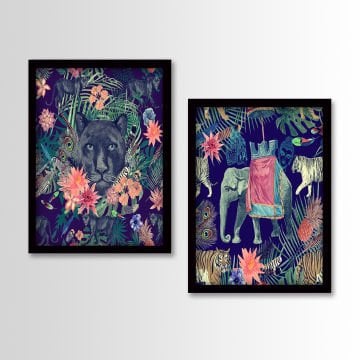 2 Parçalı Siyah Çerçeveli Tablo