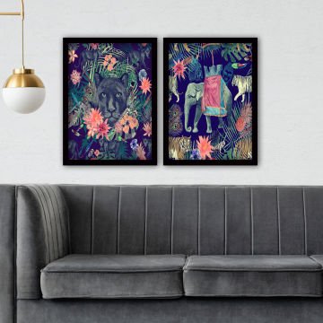 2 Parçalı Siyah Çerçeveli Tablo