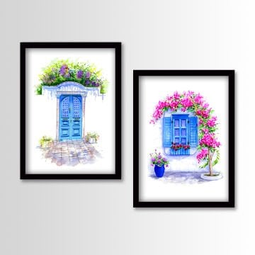 2 Parçalı Siyah Çerçeveli Tablo