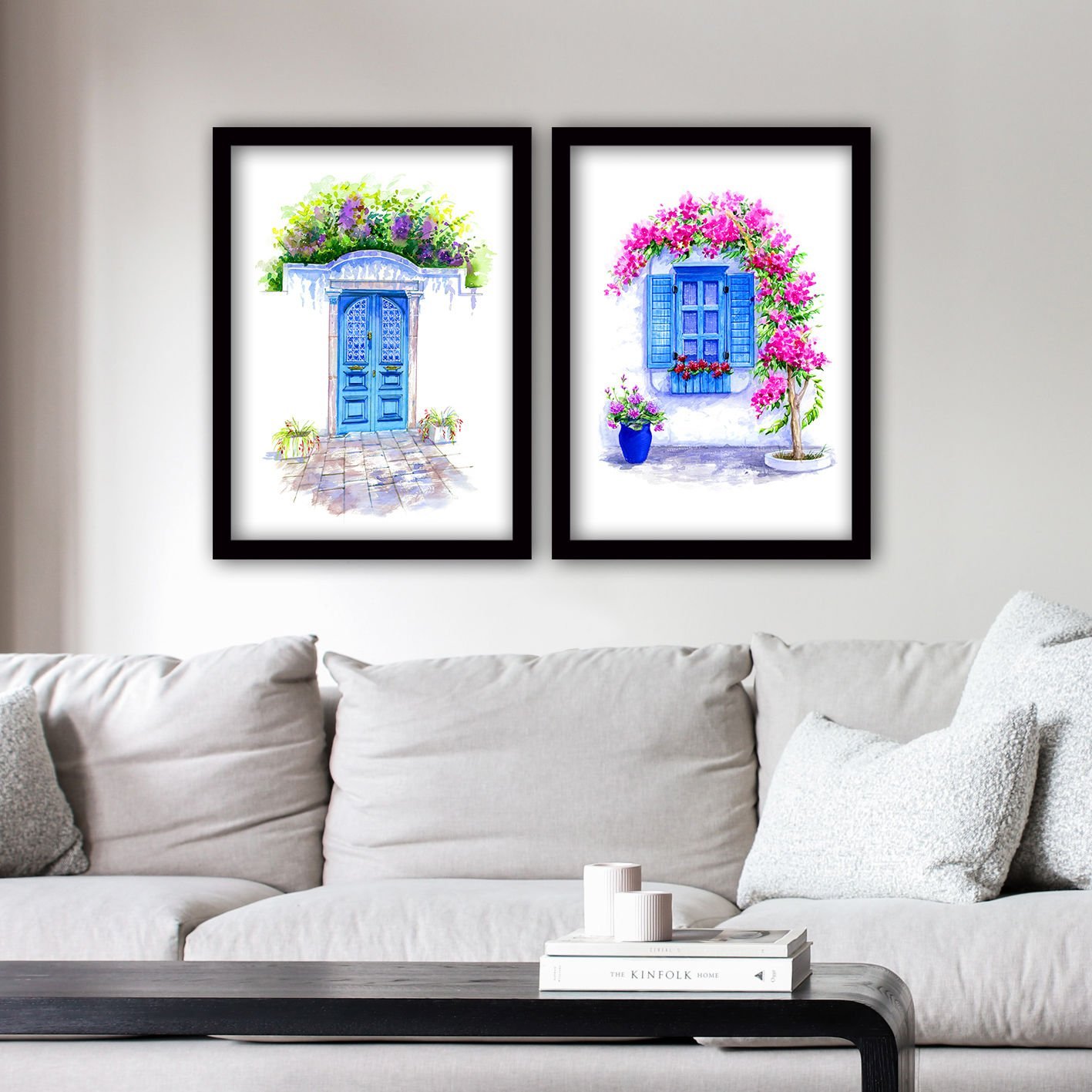 2 Parçalı Siyah Çerçeveli Tablo