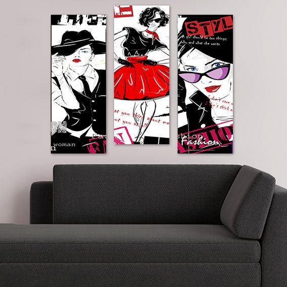 3 Parçalı Mdf Tablolar 20cm x 50cm