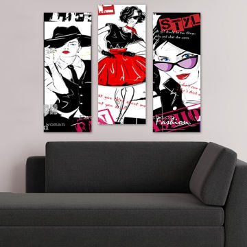 3 Parçalı Mdf Tablolar 20cm x 50cm