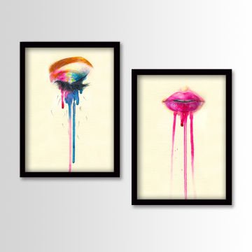 2 Parçalı Siyah Çerçeveli Tablo