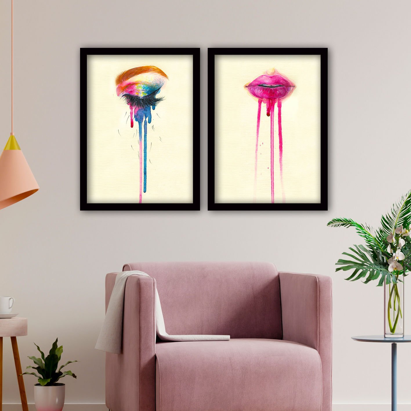 2 Parçalı Siyah Çerçeveli Tablo