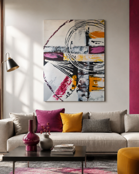 Soyut Renkli Yağlı Boya Tablo