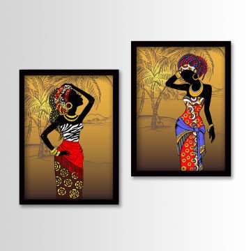 2 Parçalı Siyah Çerçeveli Tablo