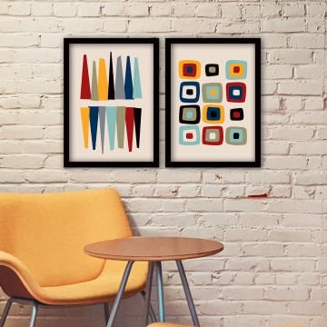 2 Parçalı Siyah Çerçeveli Tablo