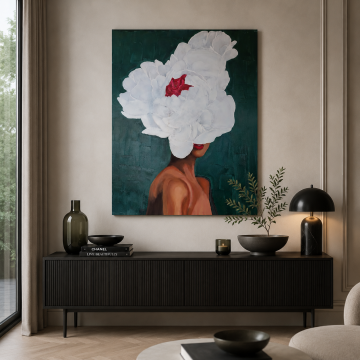 70x100cm Yağlı Boya Çiçek Kız