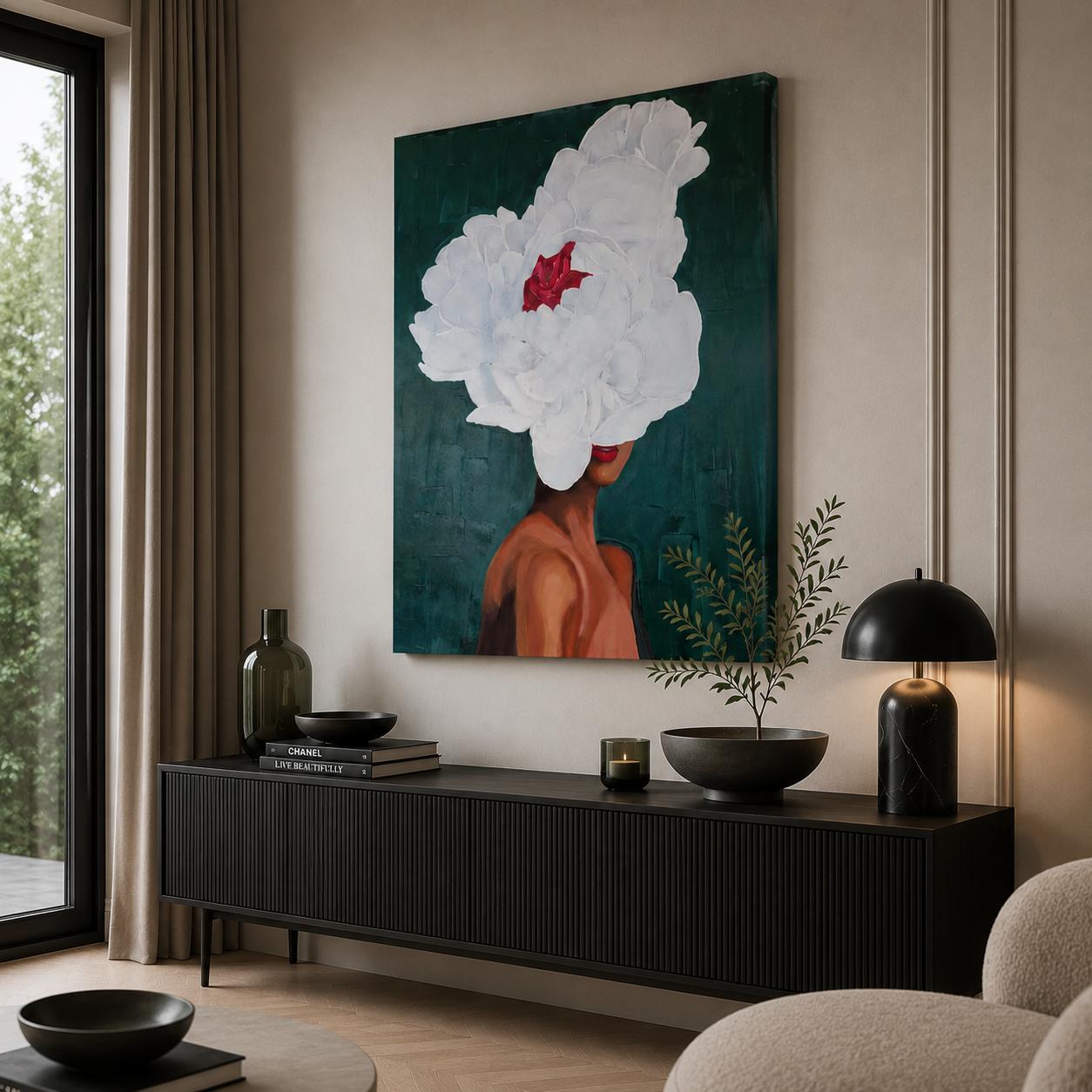 70x100cm Yağlı Boya Çiçek Kız